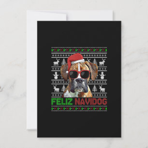 Boxer Dog Feliz Navidog Funny Kerstmis Kaart