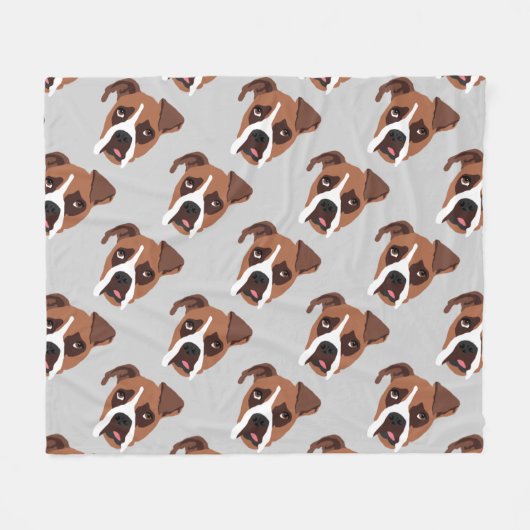 Boxer Dog Fleece Blanket, medium (Voorkant (Horizontaal))