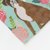 Boxer Dog Florals Fleece Deken (Hoek)