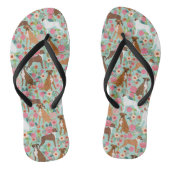 Boxer Dog Florals Teenslippers (Voetbed)