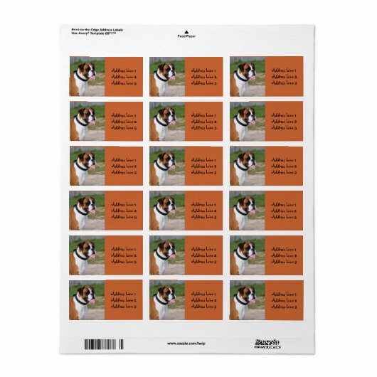 Boxer Dog-fotolabel Etiket (Full Sheet)