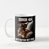 Boxer Dog Fout 404 Motivatie niet gevonden Koffiemok (Links)