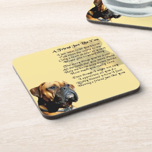 Boxer Dog - Friend Poem Onderzetter (Linkerzijde)