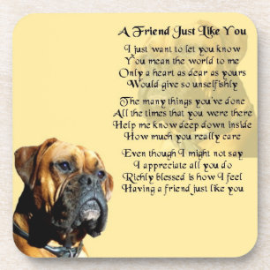 Boxer Dog - Friend Poem Onderzetter