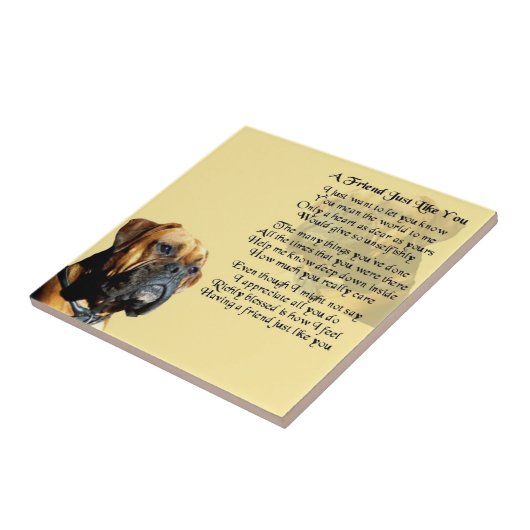 Boxer Dog - Friend Poem Tile Tegeltje (Zijkant)