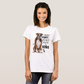 Boxer dog Funny, ik heb niet met m'n buik gesprong T-shirt (Voorkant volledig)