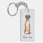 Boxer Dog gepersonaliseerde acrylsleutelring Sleutelhanger (Voorkant Links)