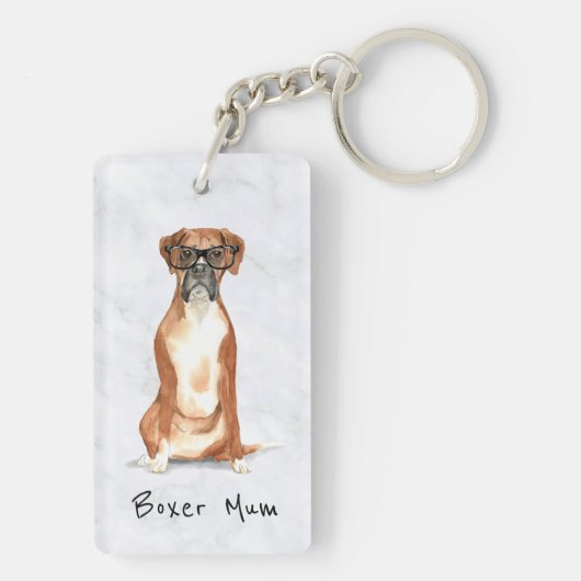 Boxer Dog gepersonaliseerde acrylsleutelring Sleutelhanger (achterkant)