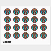 Boxer Dog Glas in lood Ronde Sticker (Vel)