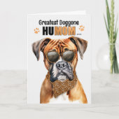 Boxer Dog Greatest HuMOM Moederdag Feestdagen Kaart (Voorkant)
