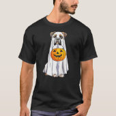 Boxer Dog Halloween Funny Ghost Costume with Pumpk T-shirt (Voorkant)