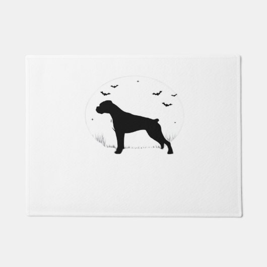 Boxer Dog - Halloween Moon Silhouette Classic T-SH Deurmat (Voorkant)
