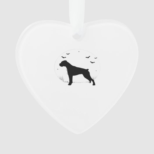 Boxer Dog � Halloween Moon Silhouette Classic T-Sh Ornament (voorkant)