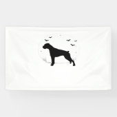 Boxer Dog - Halloween Moon Silhouette Classic T-SH Spandoek (Horizontaal)