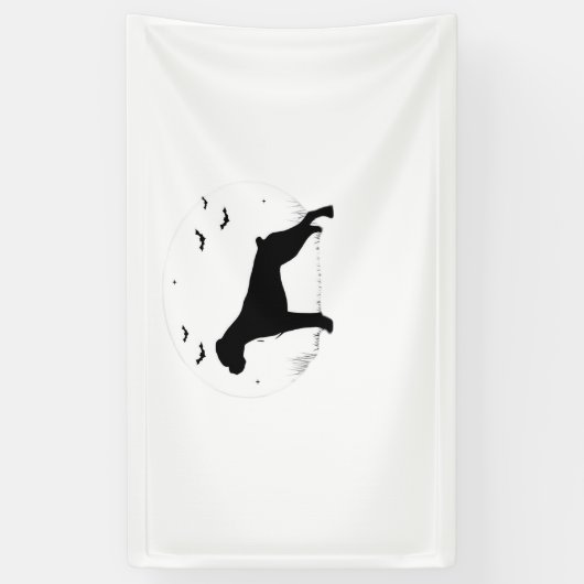 Boxer Dog - Halloween Moon Silhouette Classic T-SH Spandoek (Verticaal)