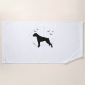 Boxer Dog - Halloween Moon Silhouette Classic T-SH Strandlaken (Voorkant)