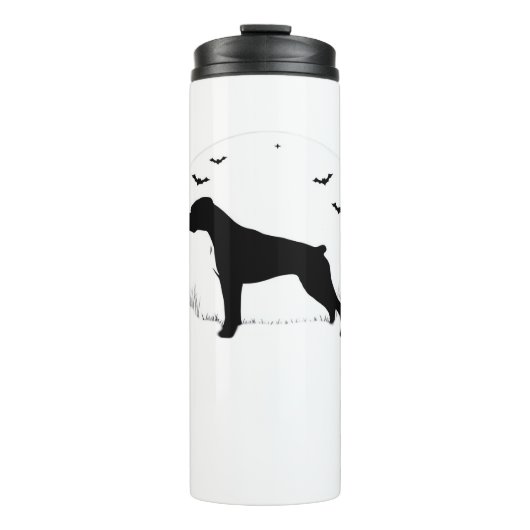 Boxer Dog - Halloween Moon Silhouette Classic T-SH Thermosbeker (Voorkant)
