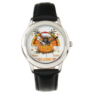 Boxer Dog Halloween Thanksgiving Xmas cadeau Horloge