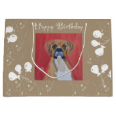 Boxer Dog Happy Birthday Groot Cadeauzakje (Voorkant)