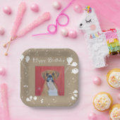 Boxer Dog Happy Birthday Paper Borden Papieren Bordje (Feest)