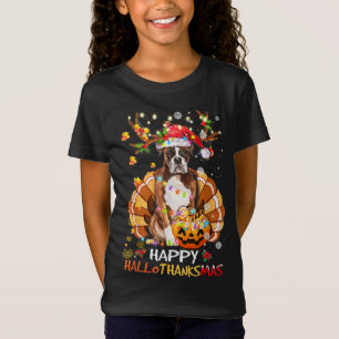 Boxer Dog Happy Hanksmas Halloween Thanksgiv T-shirt