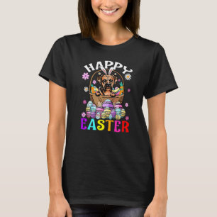 Boxer Dog Happy Paaster Bunny Easter T-shirt