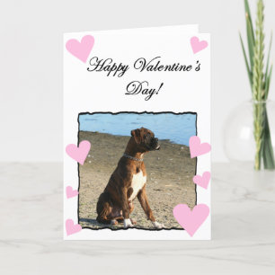 Boxer Dog Happy Valentine's Day Wenskaart Feestdagen Kaart