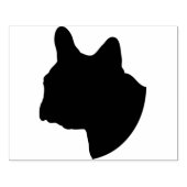 Boxer Dog Head Silhouette, 4 x 5 inch Rubber Stamp Rubberstempel (Afrduk)