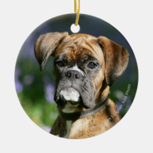 Boxer Dog Headshot Keramisch Ornament