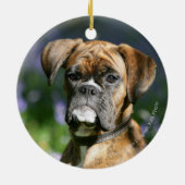 Boxer Dog Headshot Keramisch Ornament (Achterkant)