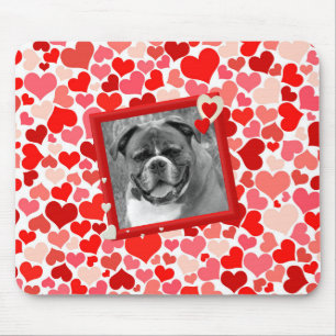 Boxer Dog Hearts Mousepad Muismat