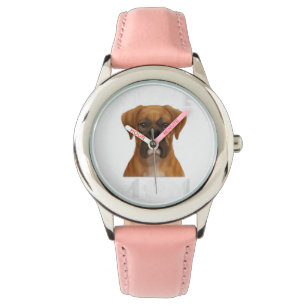 Boxer Dog I Love Mam Family Puppy Lover Gift Horloge