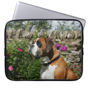 Boxer Dog in de bloemen Laptop Sleeve