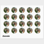 Boxer Dog in de bloemen Ronde Sticker (Vel)