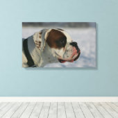 Boxer Dog in de sneeuw Canvas Afdruk (Insitu (Houten vloer))