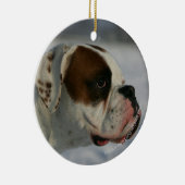 Boxer Dog in de sneeuw Keramisch Ornament (Rechts)