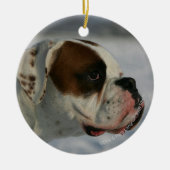 Boxer Dog in de sneeuw Keramisch Ornament (Voorkant)
