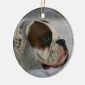 Boxer Dog in de sneeuw Keramisch Ornament (Links)