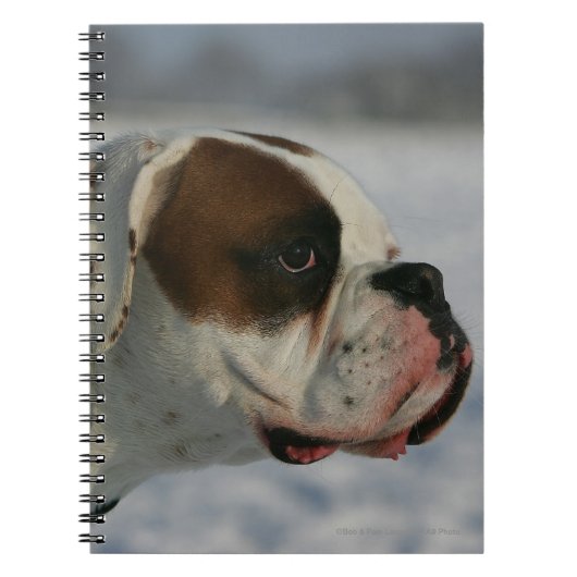 Boxer Dog in de sneeuw Notitieboek (Voorkant)