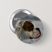 Boxer Dog in de sneeuw Ronde Button 5,7 Cm (Voorkant /achterkant)
