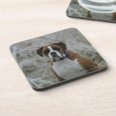 Boxer Dog in de vorst Bier Onderzetter (Linkerzijde)