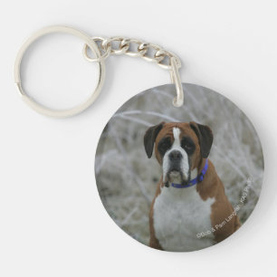 Boxer Dog in de vorst Sleutelhanger