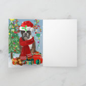 Boxer Dog in sneeuw met kerstcadeaus Kaart (Binnen)