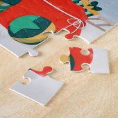 Boxer Dog in sneeuw met kerstcadeaus Legpuzzel (Zijkant)