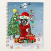 Boxer Dog in sneeuw met kerstcadeaus Planner (Voorkant)