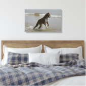 Boxer Dog in water Canvas Afdruk (Insitu (Slaapkamer))