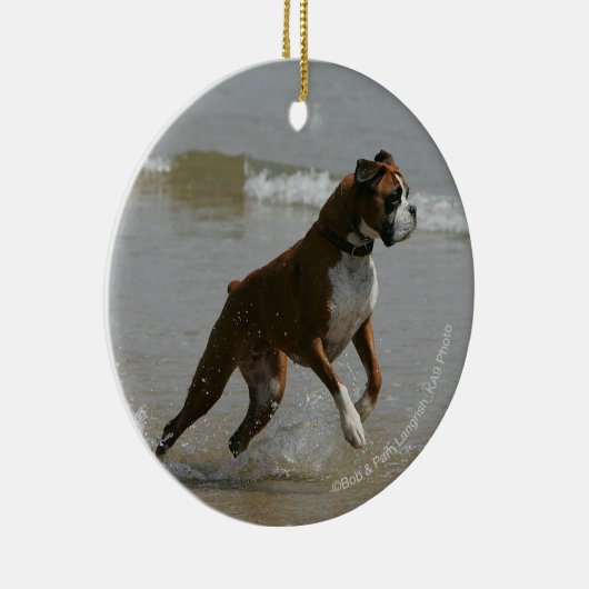 Boxer Dog in water Keramisch Ornament (Rechts)