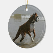 Boxer Dog in water Keramisch Ornament (Links)