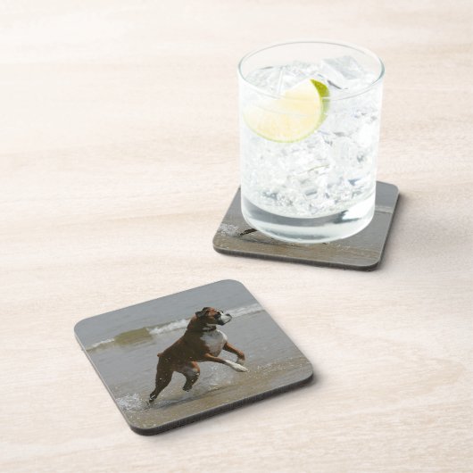 Boxer Dog in water Onderzetter (Rechterzijde)