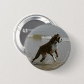 Boxer Dog in water Ronde Button 5,7 Cm (Voorkant /achterkant)